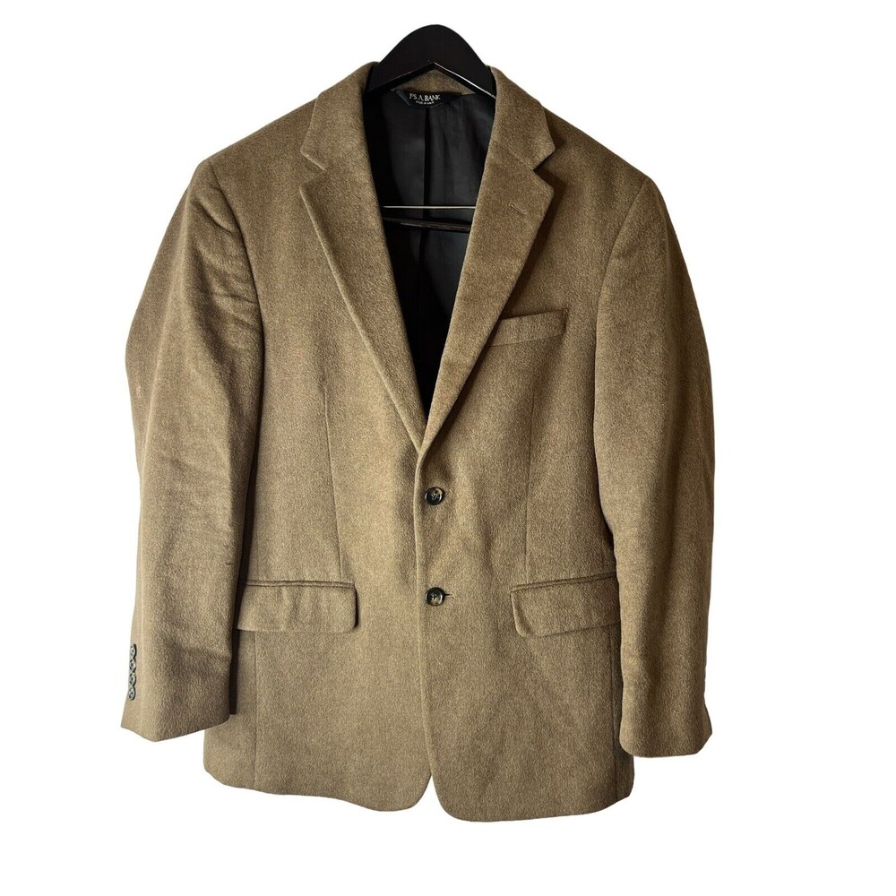 Jos A Banks Sport Coat Men's Size 38R- 100% Camel Hair‎ Beige Jacket Blazer